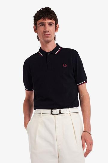 Navy Fred Perry M3600 Men's Polo Shirts | PH 1432FDNM